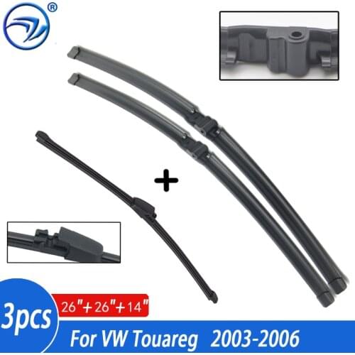 Wiper Front Rear Wiper Blades Set For VW Touareg 2003-2006 Windshield Windscreen Front Rear Window 26"+26"+14"