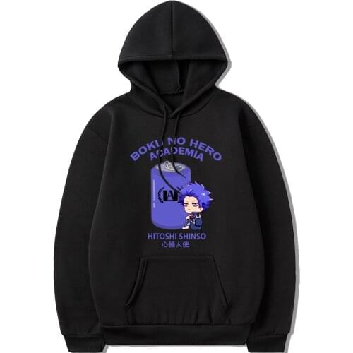 Cartoon My Hero Academia Hitoshi Shinso Hoodies Unisex Clothes 2021 Autumn Print Fashion Hip Hop Streetwears Pullover Casual top