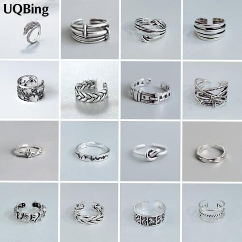 Top Grade Vintage 925 Sterling Silver Adjustable Star Layer Bowknot Rings For Women Birthday Gifts Jewelry