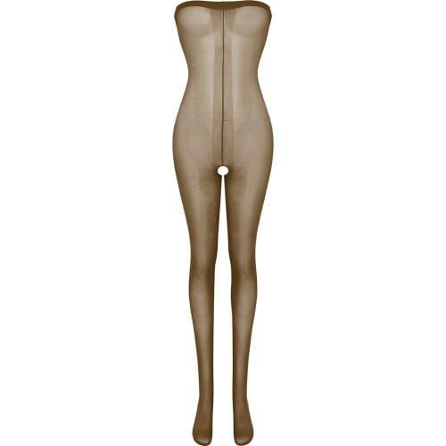 Women Stretch Toe to Bust Crotchless Full Body Stocking Pantyhose Tights Elasticity Transparent Sexy Lingerie Teddies Bodysuits