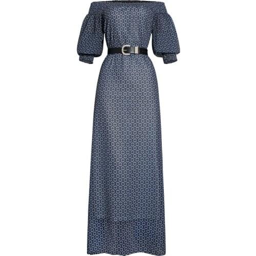 2021 Summer Bohemian Long Dress Boubou Femme Off Shoulder Sexy Robe African Dashiki Print Maxi Dresses Elegant Dubai Abayas