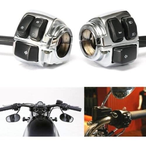 Motorcycle 1" Handlebar Control Switch Housing Wiring Harness For Harley
