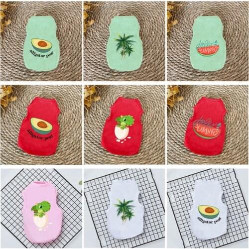 Service Dog Vest Cute Printed Summer Pets Puppy Dog Clothes Pet Cat Vest Cotton TShirt Pug Apparel Costumes for Small Medium Dog