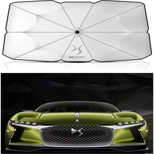 For DS Wild Rubis DS3 DS4 DS4S DS5 DS5LS DS6 DS7 DS9 Car Logo Foldable Sun Umbrella Windshield Block Heat UV Sun Shade Umbrella