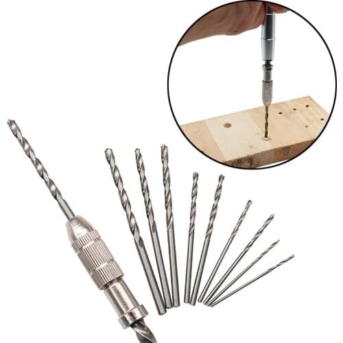 ZtDpLsd 1Set Semi-Automatic Hand Drill Micro Hand Hobby Drill Manual Hand Twist Drill Wood Spiral Hand Push Drill Chuck