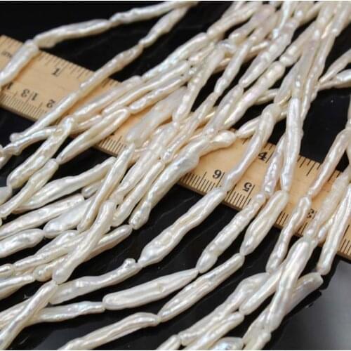 Freshwater pearl white toothpick 5*25-30mm 14" FPPJ wholesale beads nature loose beads for DIY jewelry