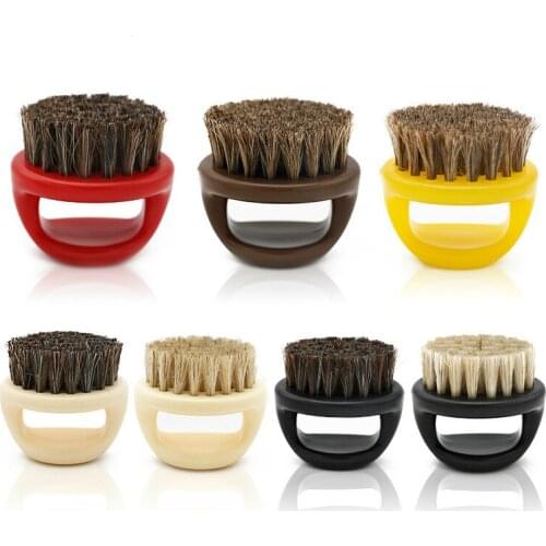 1 Pcs Ring Design Horse Bristle Men Shaving Brush Plastic Portable Barber Beard Brushes Salon Face Cleaning Razor Brush
