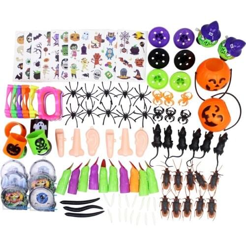 120PCS Childrens Halloween Party Toys Halloween Tricky Toy Set Ghost Festival Halloween Toy Set Random Colors