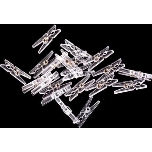 20-100pcs 25m Mini Spring Clear Transparent Clips Clothes Photo Paper Peg Pin Clothespin Craft Clips Party Home Decoration