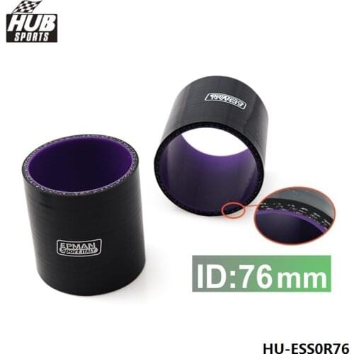 3" 76mm 4-Ply Straight Silicone Hose Intercooler Coupler Tube Pipe BLACK For Lexus RS200 SXE10 IS200 1998-2005 HU-ESS0R76