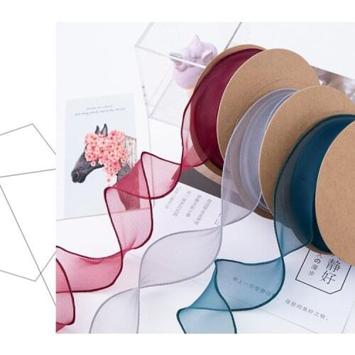40mm 10Yard Silk Organza Ribbon Wave Lace Ribbon Bow Material DIY Gift Wrapping Handmade Sewing Craft Accessories Clothing Decor