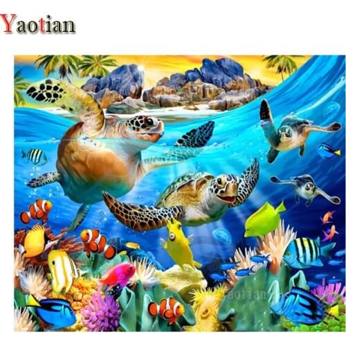 5D Diamond Painting Diy Diamond Embroidery Sea Turtle Fish Ocean Animal Cross Stitch Kit Mosaic Sale Rhinestones Handwork Decor