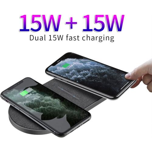 2 in 1 Wireless Charger Dual 15W Fast Charging For iPhone 12 11 Pro Max XS Samsung S10 Plus Wireless Charger Pad For Airpods Pro