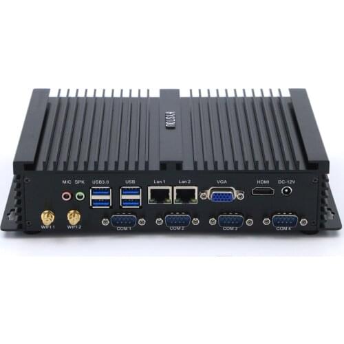 Fanless Mini PC Industrial Computer with 4 RS232 COM HDMI Intel Celeron C1037U C1007U Core i5 3317U Minipc Windows 10 Linux