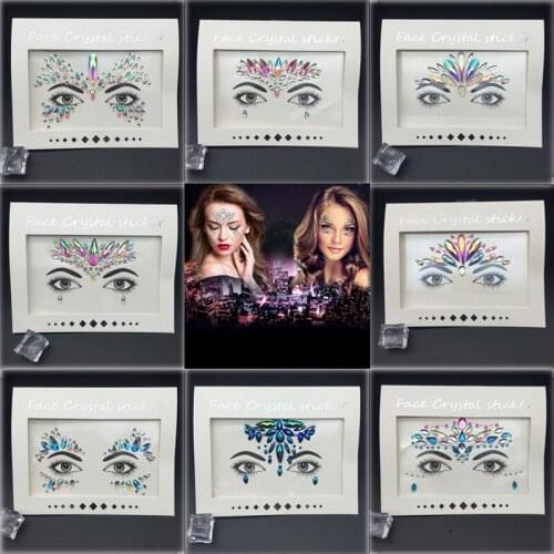 Glitter Face Jewelry Sticker Temporary Tattoo Party Face Makeup Tools rhinestones Flash Tattoo Sticker Handpicked Festival Party