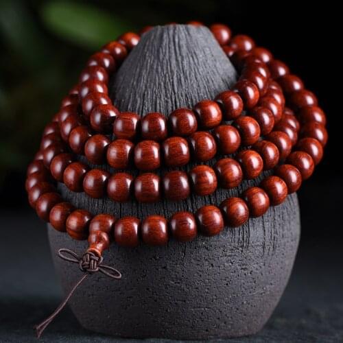 108 Zambian Blood Sandalwood Apple Beads 6*8 7*9 Fashion Bracelets