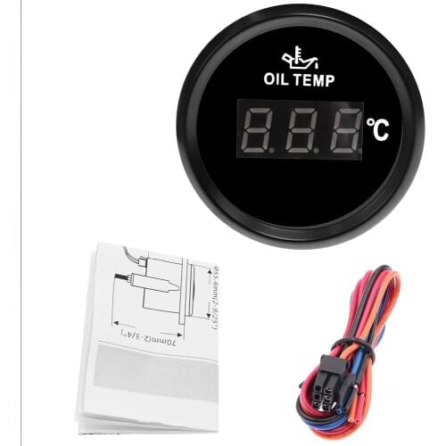 LCD Digital Oil Temperature Gauge 50~150 Degree Display Boat Car Oil Temp Gauge with Red Backlight