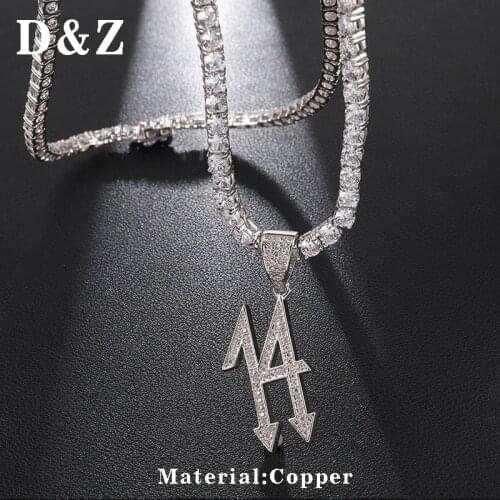 D&Z Hip Hop Iced Out Number 14 Pendants AAA Bling Cubic Zircon Necklaces Pendants For Male Hip Hop Rock Jewelry