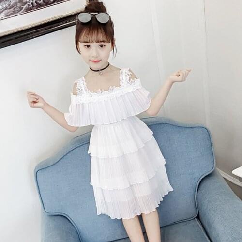 Kids Dresses For Girls Solid Color Girls Summer Dresses Casual Children Dress Chiffon Clothes for Girl 4 5 6 7 8 9 10 11 12 Year
