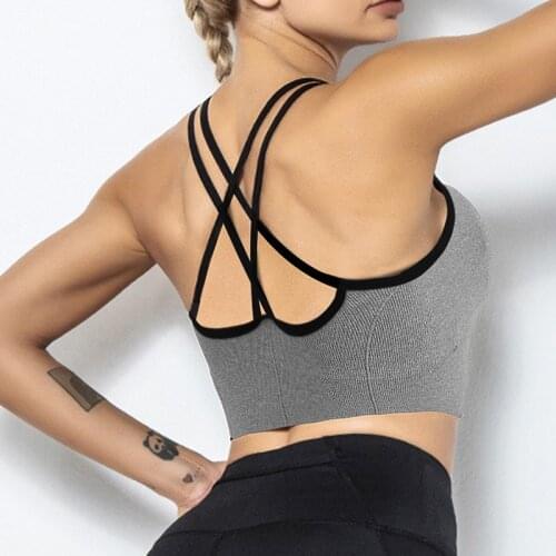 Women Sports Bra Push Up Crop Top Female Fitness Gym Bra Hollow Breathable Top Sexy Running Yoga Bra Athletic Sportswear