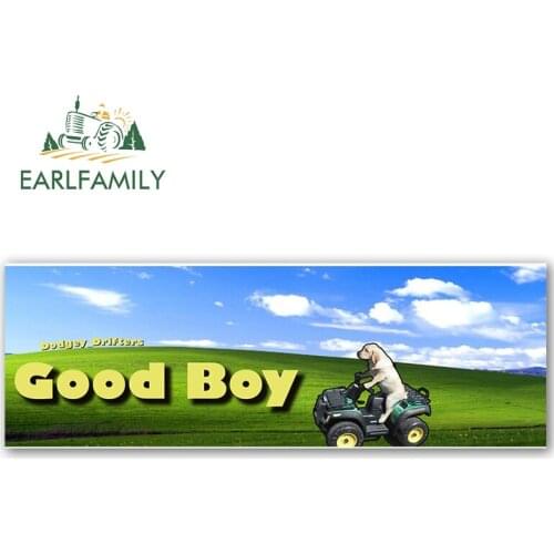 EARLFAMILY 13cm x 4.3cm Good Boy Dog Slap Auto Sticker Waterproof Vinyl Wall Decal Trunk Bumper Window Car Wrap Decoration