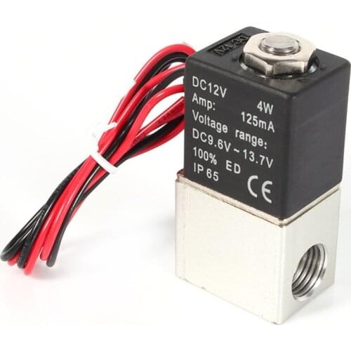G1/4" 2 Way Normally Closed Pneumatic Aluminum Electric Solenoid Air Valve 12V DC