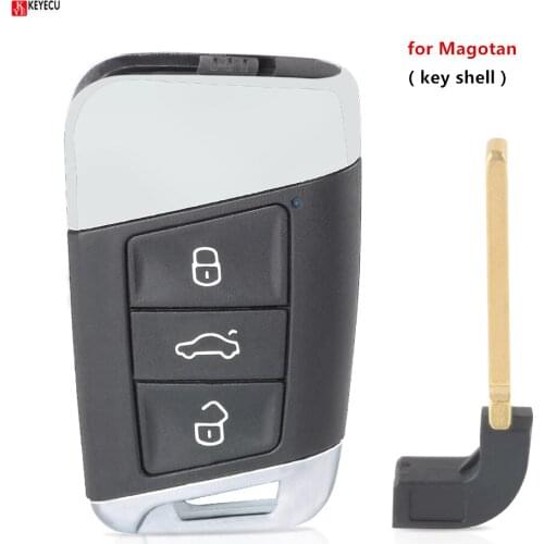 Keyecu New Replacement Remote Key Shell Case Fob 3 Button for Volkswagen Magotan 2017 2018 for Passat B8 2015-2018 for Superb A7