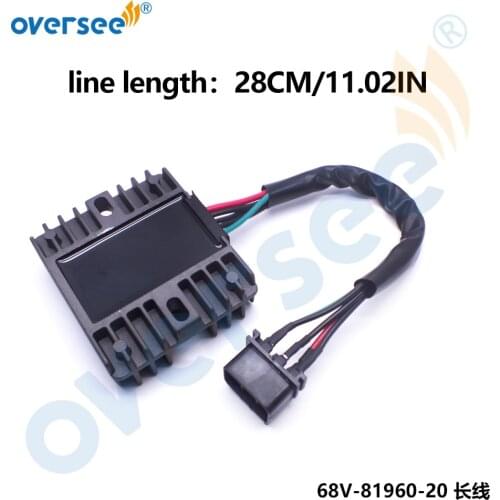 Boat Motor Voltage Regulator Rectifier 68V-81960 For Yamaha Outboard Motor F40HP-115HP 4T 68V-81960-20 Long Cable
