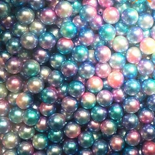 MHS.SUN 3mm-14mm Symphony Blue Rainbow Color Plastic Pearl DIY Loose Imitation Pearl Beads For Clothing&Garment Hand Craft