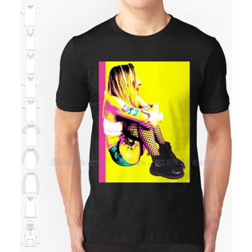 Just Chilling (Pink & Yellow) Fashion Vintage Tshirt T Shirts Sexy Womens Womens Lady Girls Boots Docs Stockings Fishnets