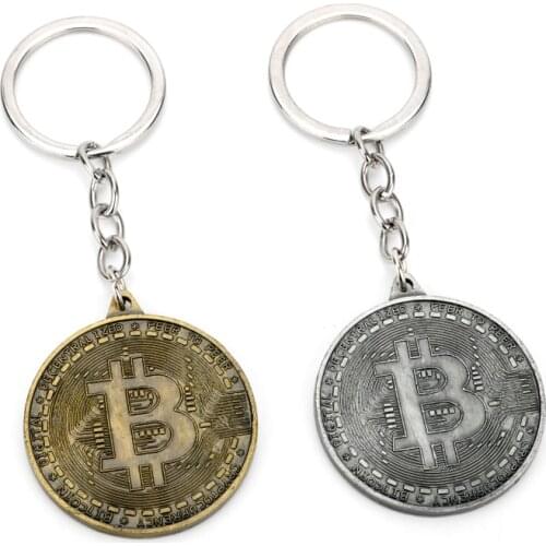 MQCHUN new hot Bitcoin keychain alloy Key Ring Holder Car Bag Key Chain women and men jewelry