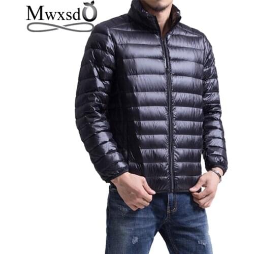 Mwxsd brand Winter mens 90% White Duck Down coat and jacket Men warm duck Feather Thin Ultralight Jackets Coat male Outdoors