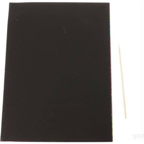 New 10 Sheets A4 Magic Scratch Art Painting Paper With Drawing Stick Kids Toy Gift