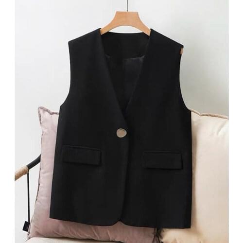 2021 New Spring Classic Vest Women Elegant Suit Vest Sleeveless Casual Jackets Outerwear Office Lady Slim Waistcoat Vest