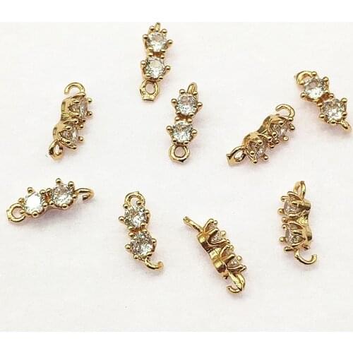 New arrival!12x4mm 100pcs Cubic Zirconia Connectors for Handmade Necklace Earring Making DIY Parts,Jewelry Findings & Components