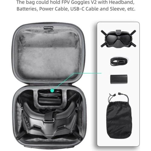 Portable Carrying Case Storage Bag Handbag Shockproof Box For DJI FPV Glasses V2 Wear Resistant Fabric Durable High Quality
