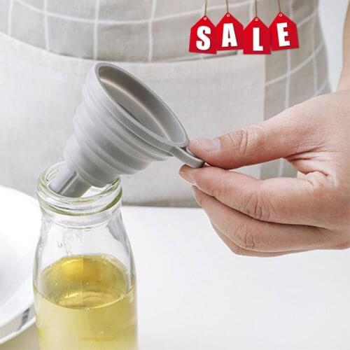 Silicone Folding Funnels Kitchen Tools Kitchen Accessory Foldable Funnel Mini Silicone Collapsible Portable Funnel Home Gadget