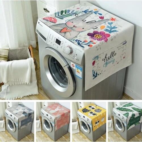 Nordic Washing Machine Cover Pastoral Fridge Universal Dust Cover Towel Cotton Cloth Set Single Door Refrigerator Cover