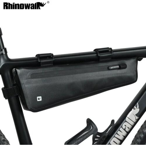 Rhinowalk Bike Triangle Frame Bag Full Waterproof Front Tube Cycling Bag 2.8L for Road MTB Foldable Bike Storage Tool Panniers
