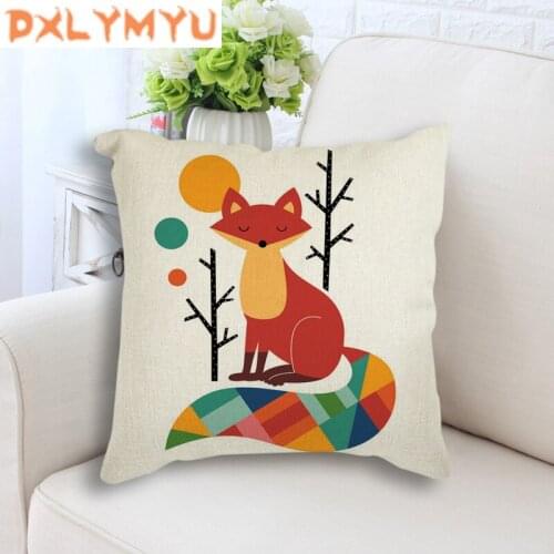 Nordic Style Decoration Cartoon Bear Elephant Linen Cushion Throw Pillow Decorative Cushion For Sofa Home Decor
