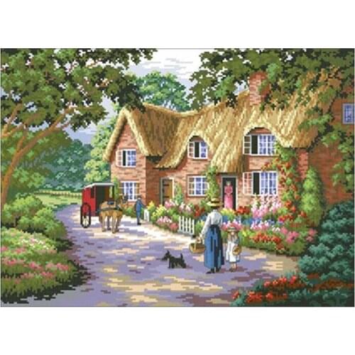 Farm hut patterns Counted Cross Stitch 11CT 14CT DIY Chinese Cross Stitch Kits Embroidery Needlework Sets