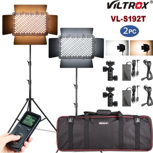 Viltrox VL-S192T 2set 192pcs LED Video Light Kit with Tripod Dimmable 3300k-5600K for Live Stream Studio Photography Lighting