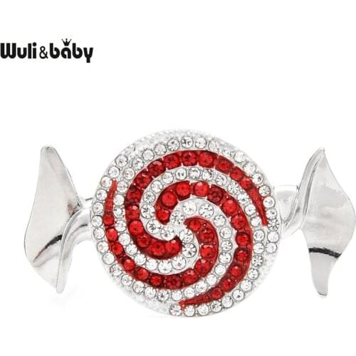 Wuli&baby Rhinestone Candy Brooches Women Unisex 3-color Sweetmeals Party Casual Brooch Pins Gifts
