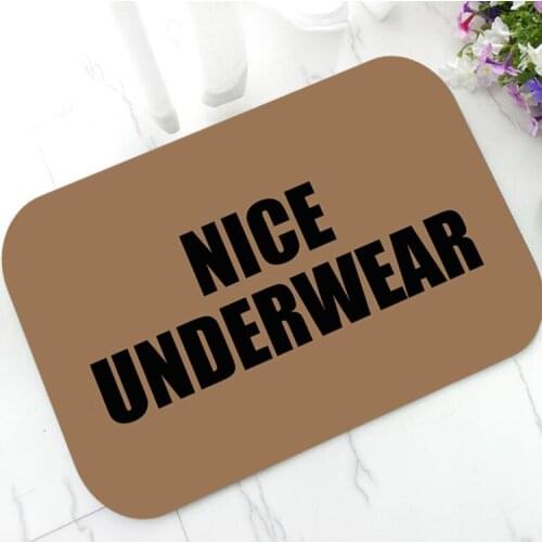 Funny Nice Underwear Door Mat for Bathroom Kitchen Cool Modern Floor Entrance Doormat Joke Rubber Rug Carpet for Front Door Mats