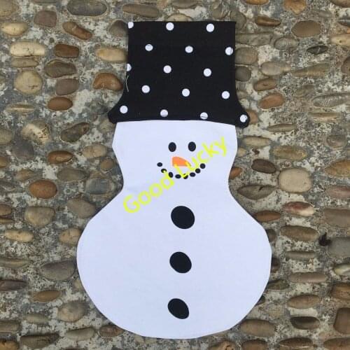 100pcs/lot free shipping Monogram High Quality wholesale stock Christmas elf snowman garden flags house decoration yard flag