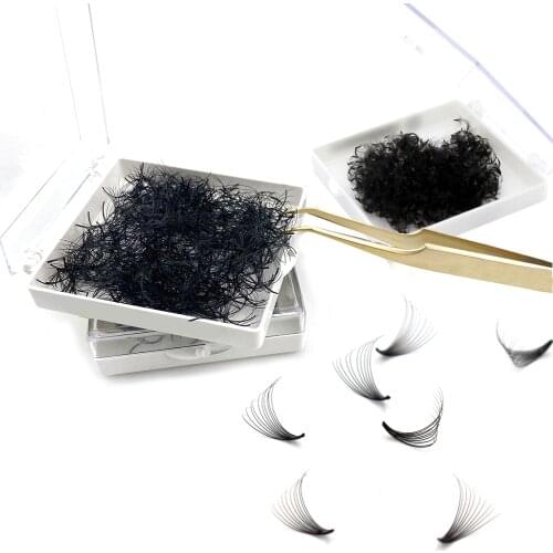 1000 Fans eyelashes mink Makeup Short Stem Premade in One Box 0.07 Private Label Russia Volume Lashes 10D Bulk Lashes