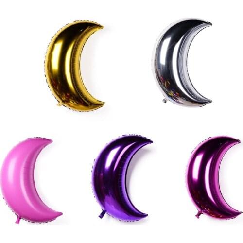 2 pcs/lot New moon aluminum foil balloons birthday holiday party supplies wedding layout decoration balloon Two sizes
