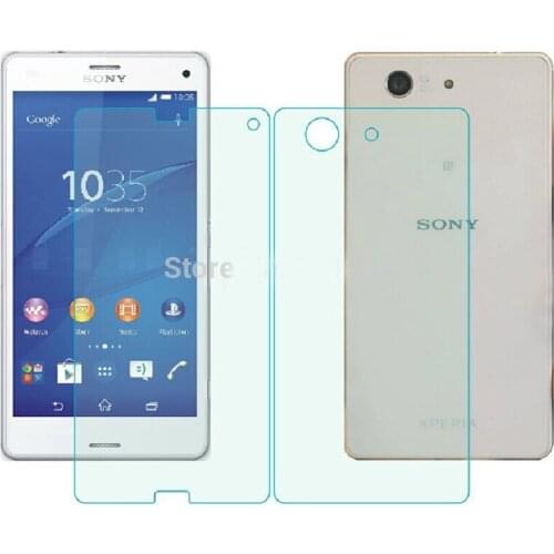 3Pcs/lot For Sony Z3 Mini D5803 D5833 Front+Back Tempered Glass Film Explosion-proof Screen Protector for Sony Xperia Z3 Compact