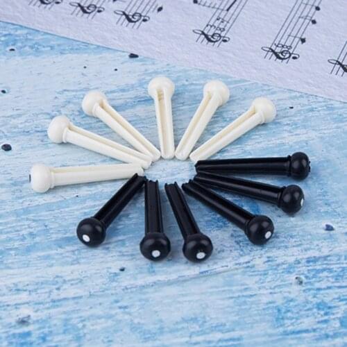 6pcs Acoustic Guitar Bridge Pins Plastic String End Peg Connectors Pack For Classical Folk Guitar Ukulele Martin Replacement