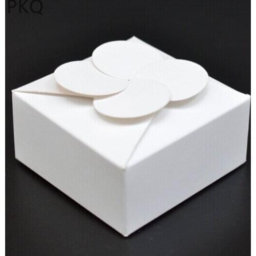 8x8x3.5cm white Cake Box Party Cupcake Gift Bakery Maccaron Pastry Cookies Packaging Paper Boxes kraft paper Baby Shower boxes